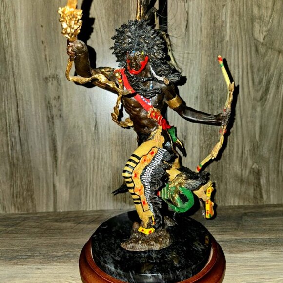 "Spirit of the Raven" Franklin Mint Native American Bronze Statue - Picture 1 of 6